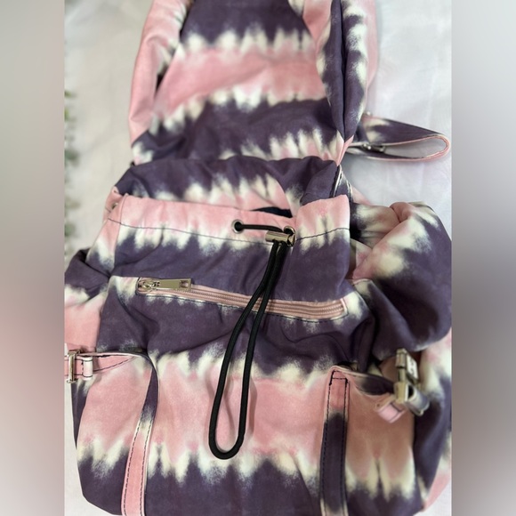 Ivory Ella Elephant Pink Purple Tie Dye Adjustable Convertible Backpack Bag EUC - Picture 4 of 8